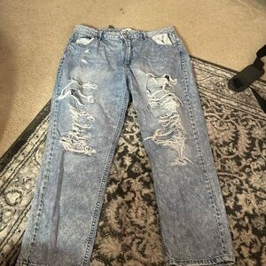 Size 13 almost famous mom jeans with rips